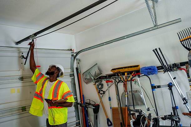 Professional Garage Door Panel Replacement technician working in Shelby, OH